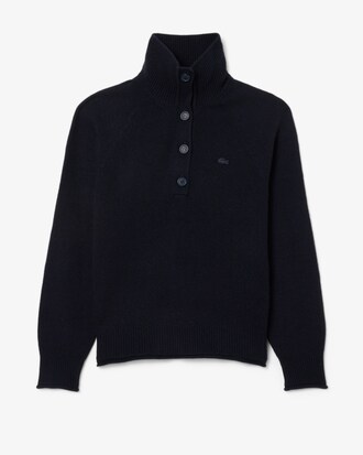 Sweater de Gola Alta em L&atilde; Cardada