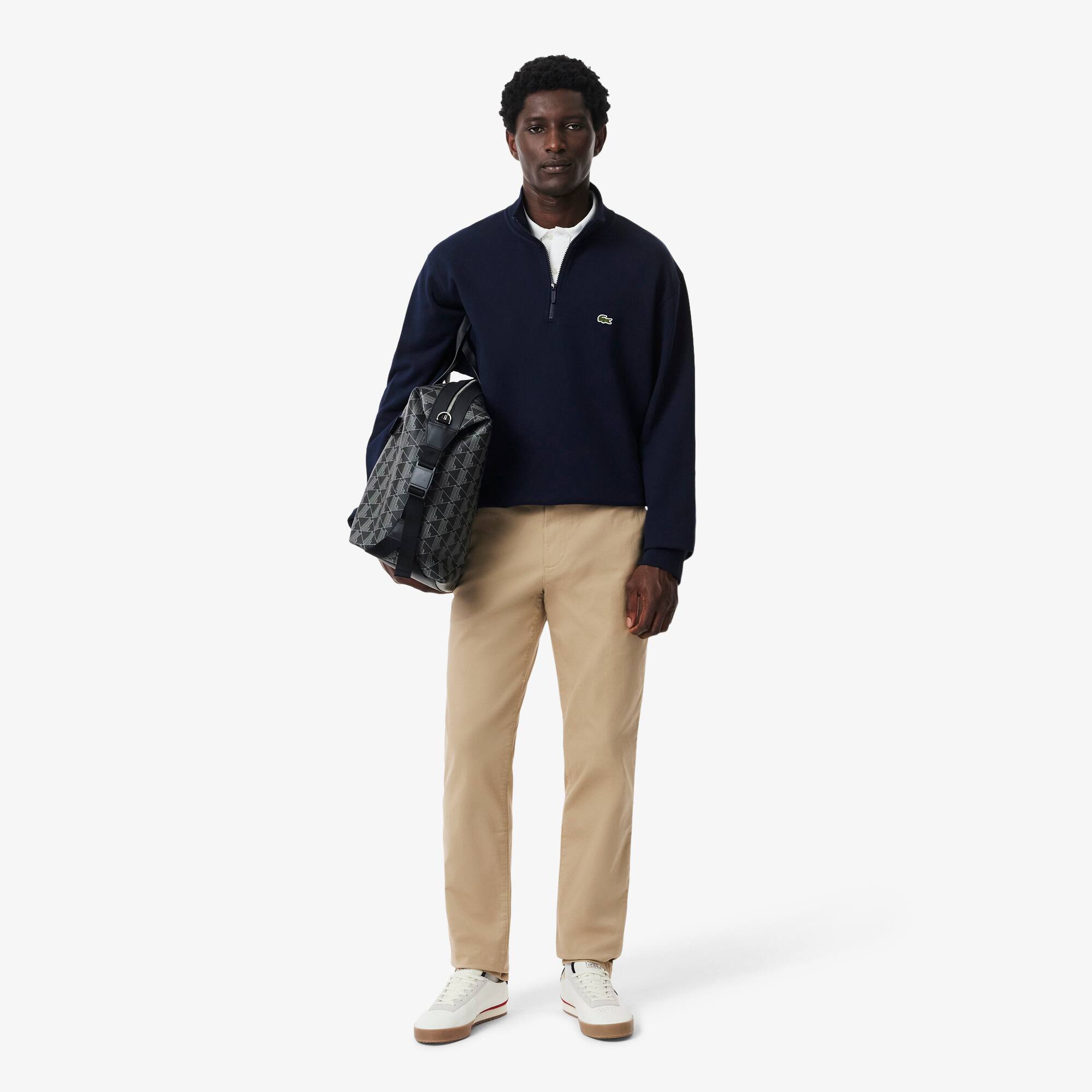 Sweatshirt em felpa com zip e gola alta - Sweatshirts para homem