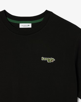 T-shirt de Algodão com Corte Curto e Oversize com Logótipo