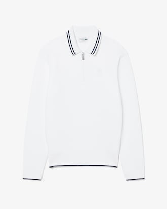 Sweatshirt de T&eacute;nis Heritage com Gola de Polo e Fecho