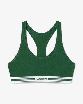 Bralette de Algod&atilde;o El&aacute;stico com Faixa de Contraste