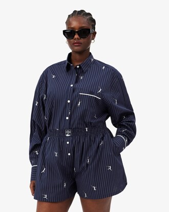 Camisa Oversize com Motivos em Jacquard