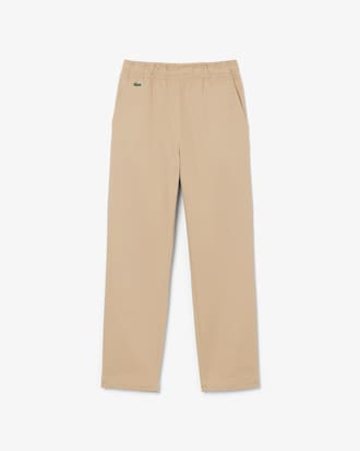 Calças de Gabardina de Algodão Elásticas