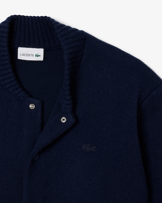 Blus&atilde;o Bomber em Jersey de L&atilde; Merino