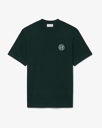 T-shirt em Jersey de Algod&atilde;o com Emblema Alusivo ao T&eacute;nis