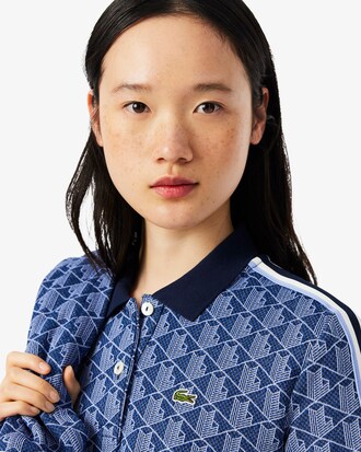 Polo em Jacquard com Monograma Slim Fit