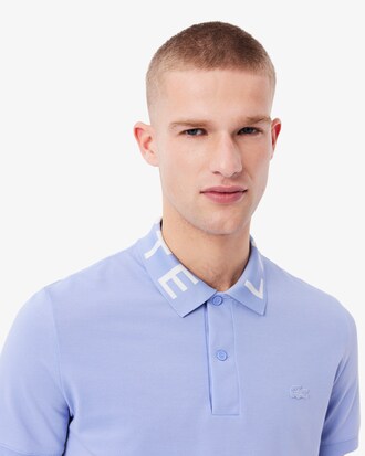 Polo em Jacquard com Marca Slim Fit