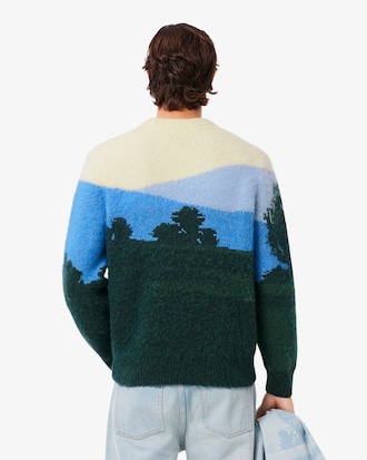 Sweater de Lã Jacquard de Alpaca com Paisagem
