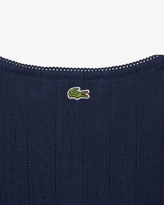 Casaco de Malha Slim Fit em Pointelle