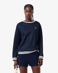 Sweatshirt com Decote &agrave; Barco de Fabrico Franc&ecirc;s