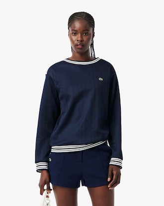 Sweatshirt com Decote &agrave; Barco de Fabrico Franc&ecirc;s