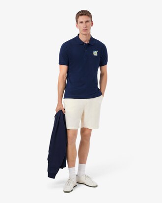 Polo L.12.12 Lacoste x Club Med com Emblema em Contraste