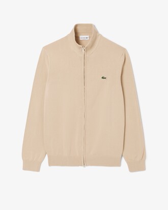 Sweater de Gola Alta em Algodão e com Fecho