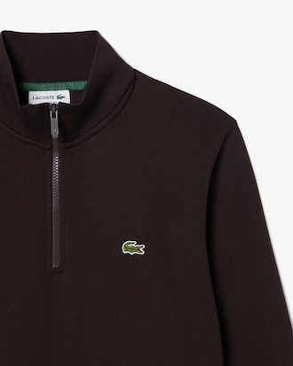 Sweatshirt em felpa com zip e gola alta