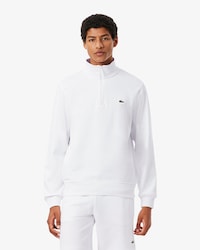 Sweatshirt em felpa com zip e gola alta