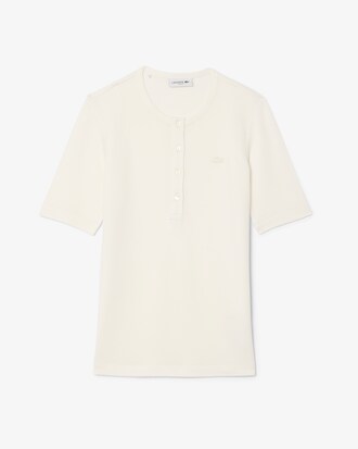 T-shirt Slim Fit em Piqu&eacute; Brilhante