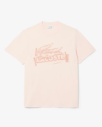 T-shirt em Jersey de Algodão Estampado