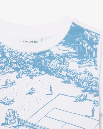 T-shirt de Jersey com Estampado de T&eacute;nis