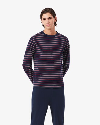 Conjunto de Pijama de Algodão às Riscas