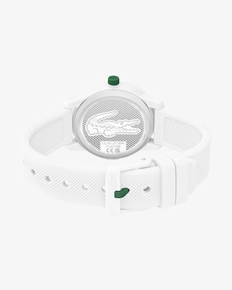 Rel&oacute;gio Lacoste.12.12 com pulseira de silicone branco para crian&ccedil;a