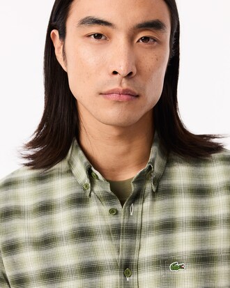 Camisa de Flanela de Algodão e Lã Regular Fit