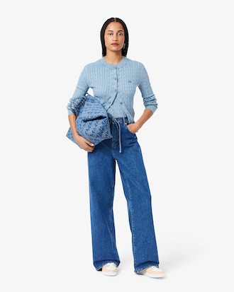 Ténis em pele Court Cage para senhora