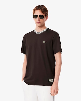 T-shirt com Gola &agrave;s Riscas de Fabrico Franc&ecirc;s