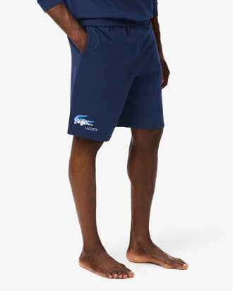 Calções Loungewear em Felpa Straight Fit