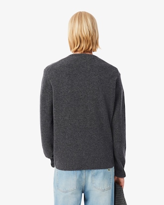 Sweater com Decote Redondo de Lã Cardada