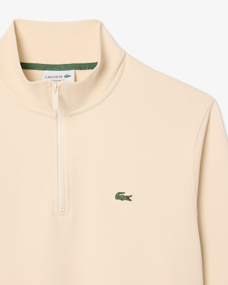 Sweatshirt em felpa com zip e gola alta