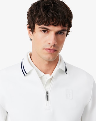 Sweatshirt de T&eacute;nis Heritage com Gola de Polo e Fecho