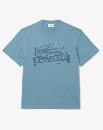 T-shirt em Jersey de Algodão Estampado
