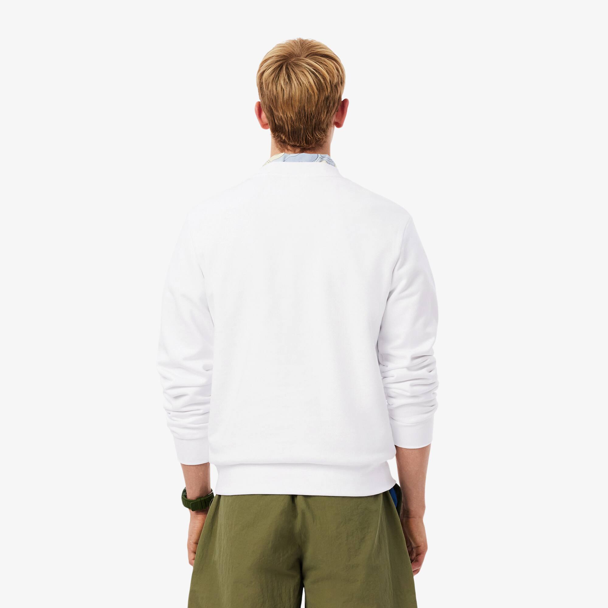メンズウェア CLUBHAUS LACOSTE Crew Sweat White L Sweatshirt de Felpa Classic Fit - Sweatshirts para homem