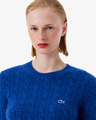 Sweater Runway em Malha Tran&ccedil;ada com Mistura de L&atilde; de Alpaca