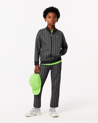 Sweatshirt Paris de Gola Alta com Fecho e com Monograma