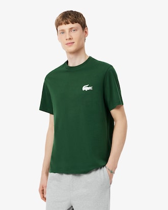 T-shirt Loungewear de Algod&atilde;o com Estampado de Crocodilo