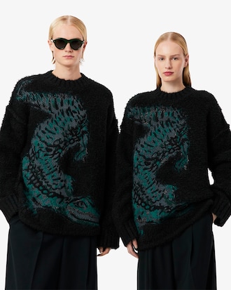 Sweater Runway de Jacquard com Crocodilo
