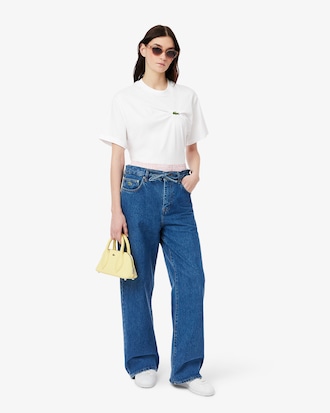 T-shirt em Jersey Drapeada Oversize