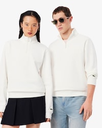 Sweatshirt de Gola Alta e Fecho com Marca Gravada em Relevo