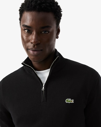 Sweater de Gola Alta em Algod&atilde;o e com Fecho