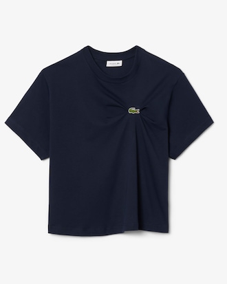 T-shirt em Jersey Drapeada Oversize