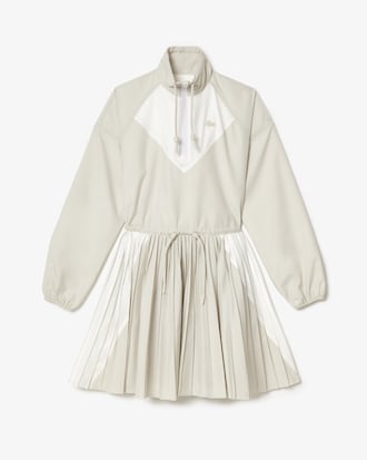 Vestido tipo Sweatshirt Plissado Curto Relaxed Fit