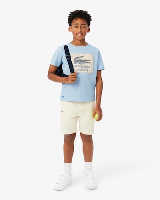 T-shirt de Algod&atilde;o com Pormenor de Emblema