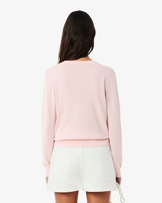 Sweater de Malha sem Costuras com Decote em V