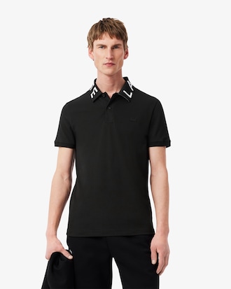 Polo em Jacquard com Marca Slim Fit