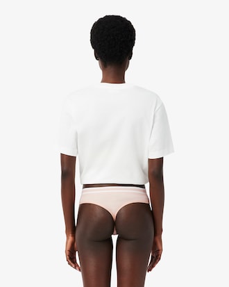 Cuecas String de Algod&atilde;o com Cintura Listrada