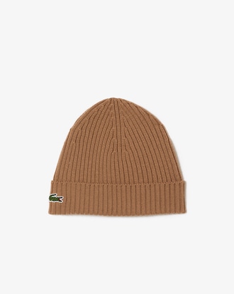 Gorro em Malha Canelada Escovada de Lã