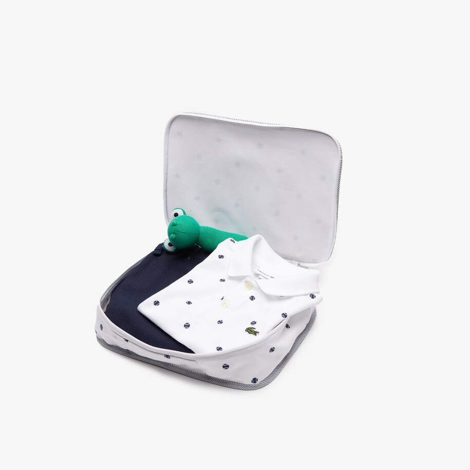 Conjunto De Caixa De Pijama Em Pique De Algodao E Chocalho Para Menino Lacoste