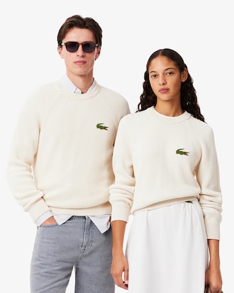Sweater de Algodão Canelado com Emblema