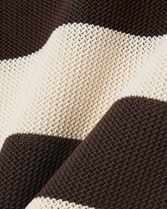 Sweater com Gola de Polo Listrada e de Manga Curta